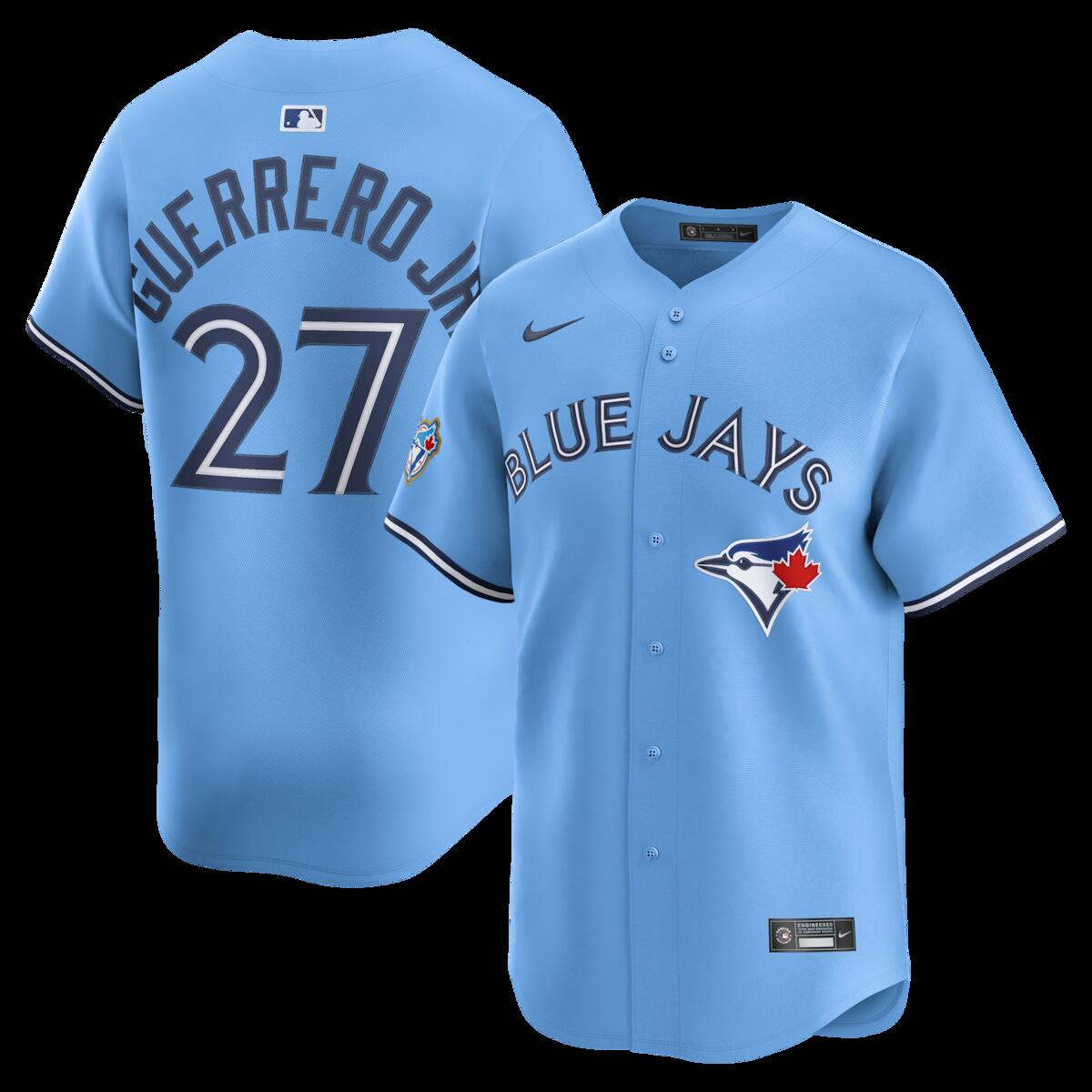 【公式グッズ】MLB ブルージェイズ ウラディミール・ゲレーロJr. リミテッド ユニフォーム Nike/ナイキ メンズ パウダーブルー (2025 Nike Mens Limited Player Jersey)
