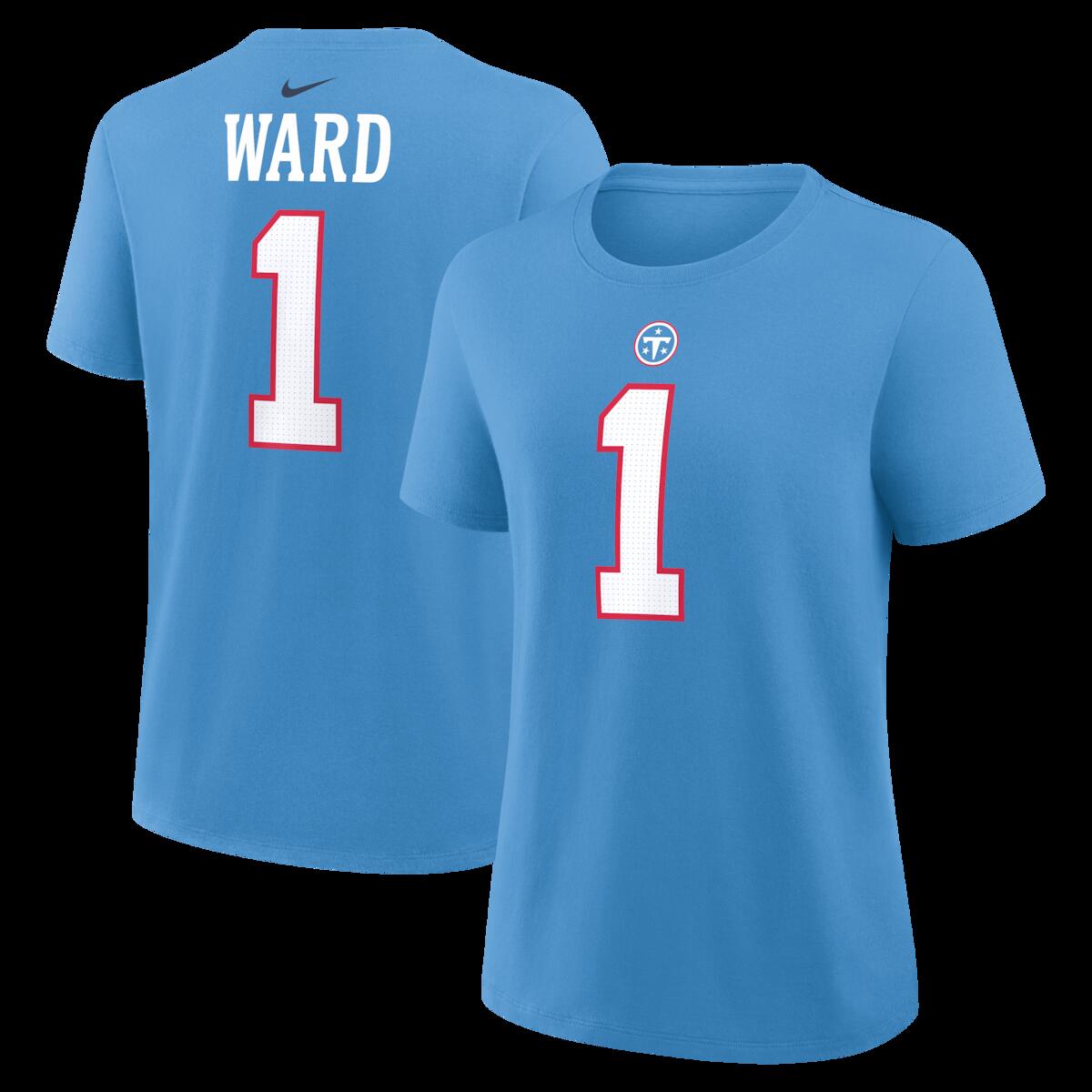【公式グッズ】NFL タイタンズ キャメロン・ウォード ネーム&ナンバー Tシャツ Nike/ナイキ レディース ライトブルー (26 Nike NFL Women's Player N&N Tee)