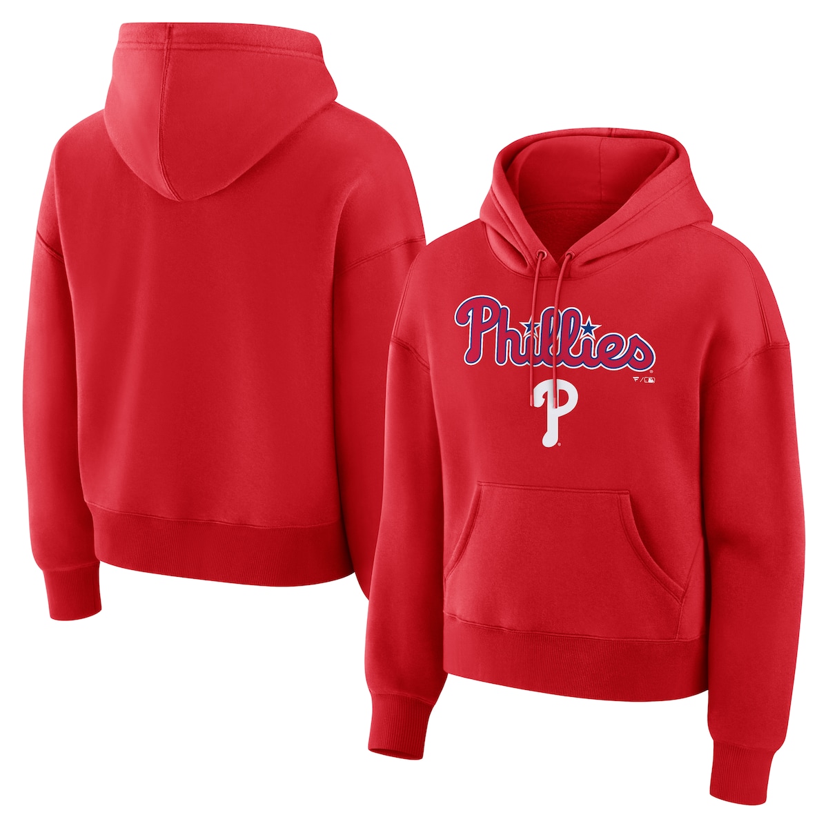 【公式グッズ】MLB フィリーズ フリース パーカー Fanatics/ファナティクス レディース レッド (Womens MLB Core Team Lockup Legacy Hood)