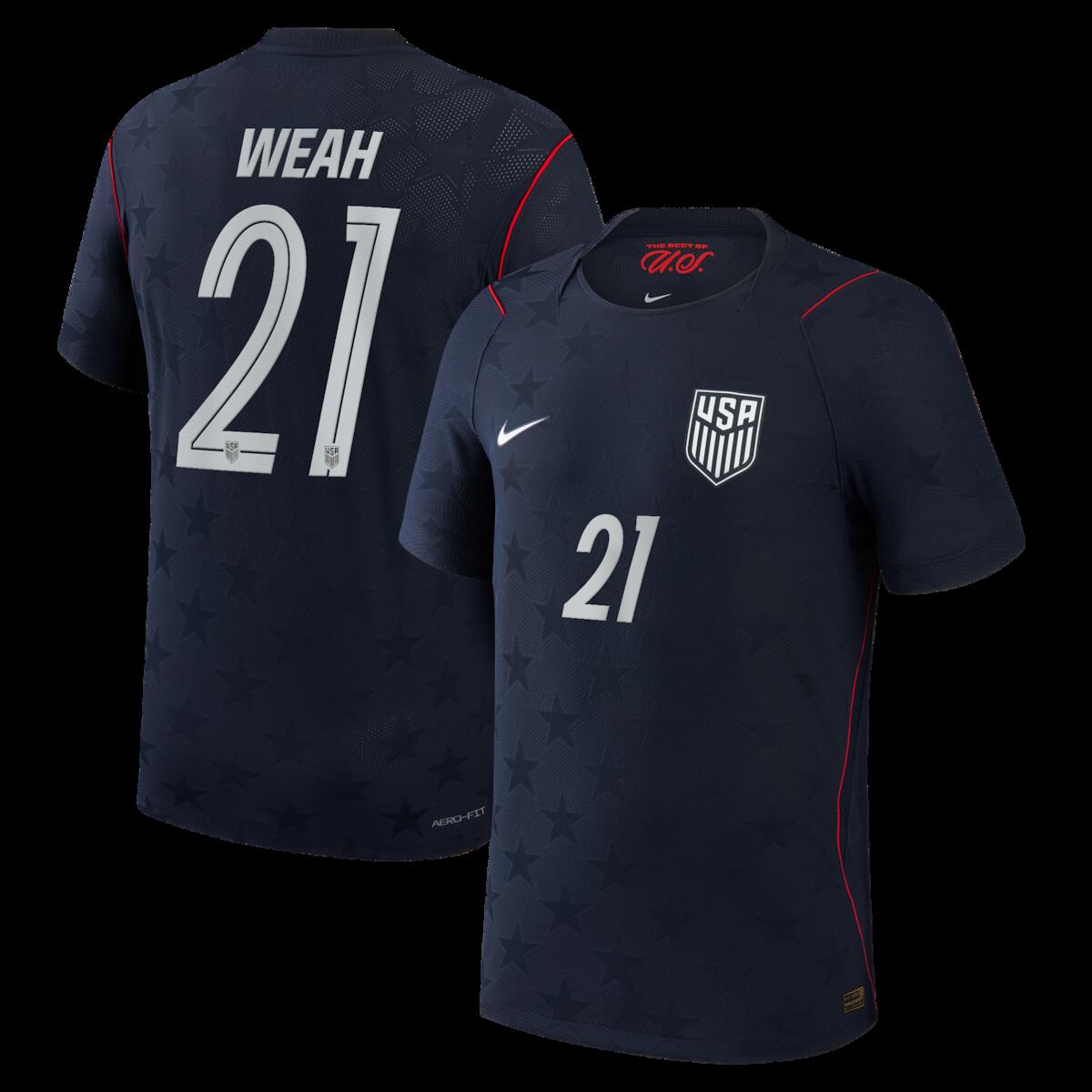 【公式グッズ】NATIONAL TEAM アメリカ代表 ティモシー・ウィーア アウェイ ユニフォーム （オーセンティック） Nike/ナイキ メンズ ブルー (NIK S26 Men' s Match Authentic Jersey - Player)
