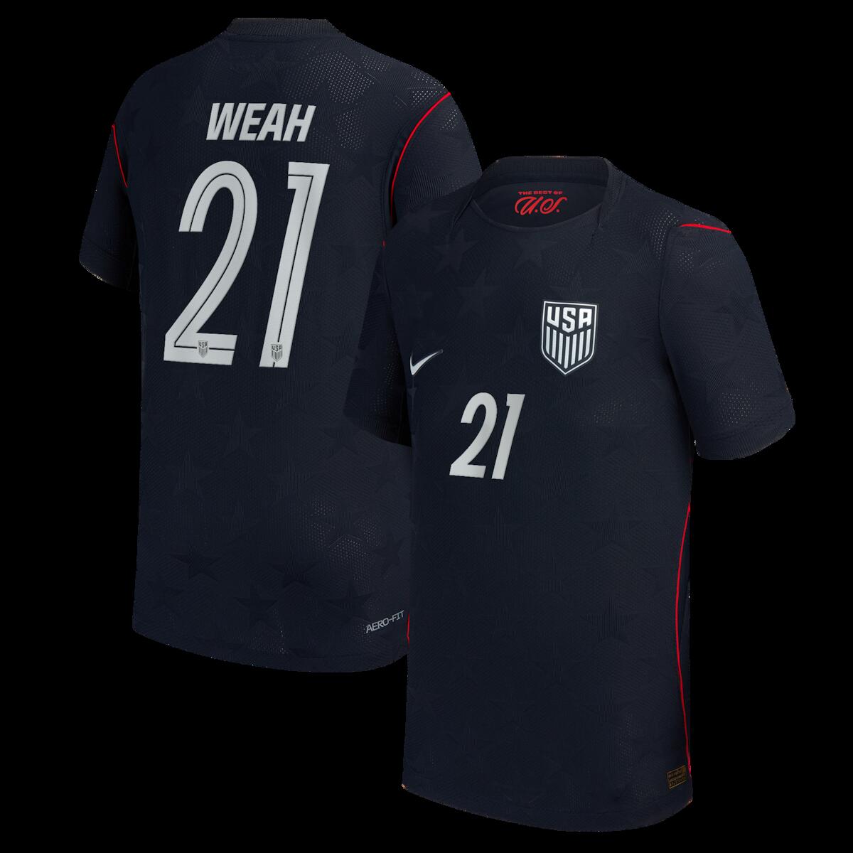 【公式グッズ】NATIONAL TEAM アメリカ代表 ティモシー・ウィーア アウェイ ユニフォーム （オーセンティック） Nike/ナイキ ユース・ジュニアサイズ ブルー (NIK S26 Youth Match Authentic Jersey - Player)
