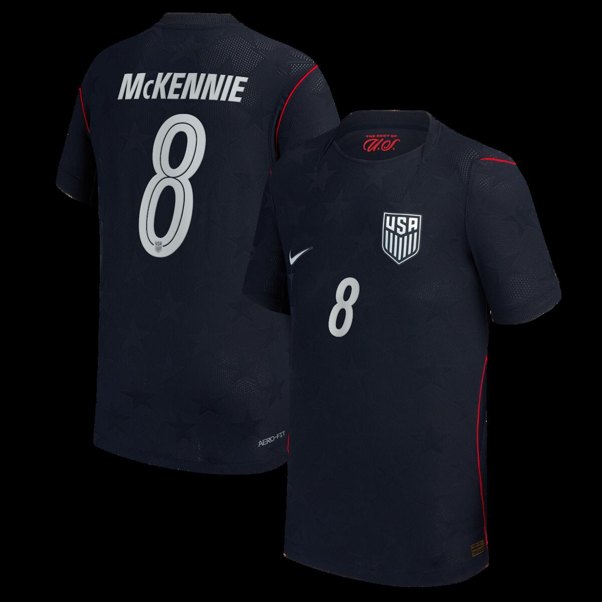 【公式グッズ】NATIONAL TEAM アメリカ代表 ウェストン・マッケニー アウェイ ユニフォーム (オーセンティック) Nike/ナイキ ユース・ジュニアサイズ ブルー (NIK S26 Youth Match Authentic Jersey - Player)