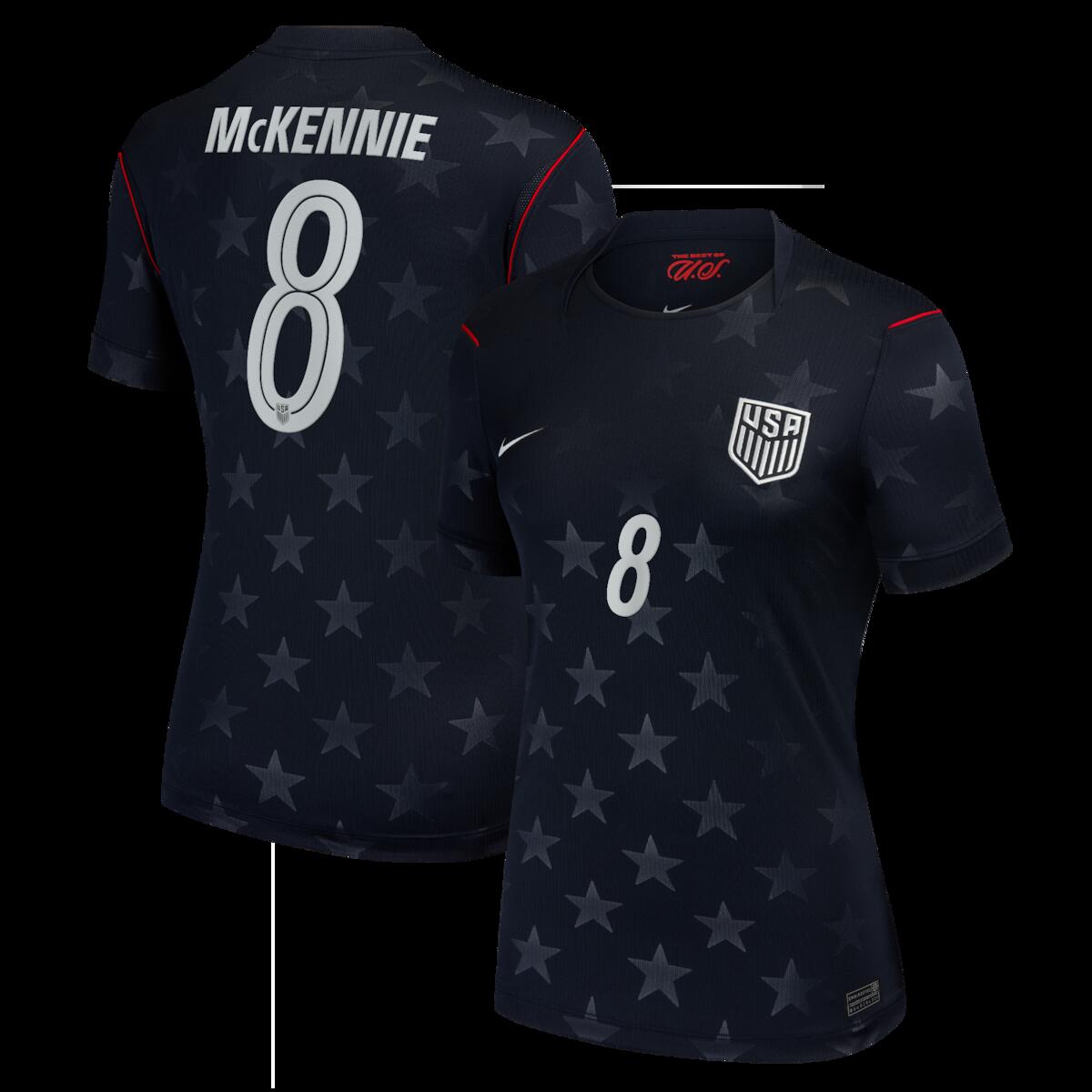 【公式グッズ】NATIONAL TEAM アメリカ代表 ウェストン・マッケニー アウェイ ユニフォーム (レプリカ) Nike/ナイキ レディース ブルー (NIK S26 Women's Stadium Replica Jersey - Player)