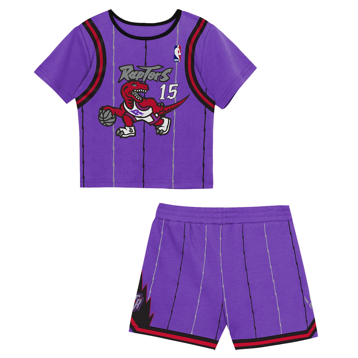 【公式グッズ】NBA ラプターズ ビンス・カーター キッズウェアセット Mitchell & Ness/ミッチェル＆ネス トドラー・幼児サイズ パープル (NBA Play By Place Short Set - Toddler)