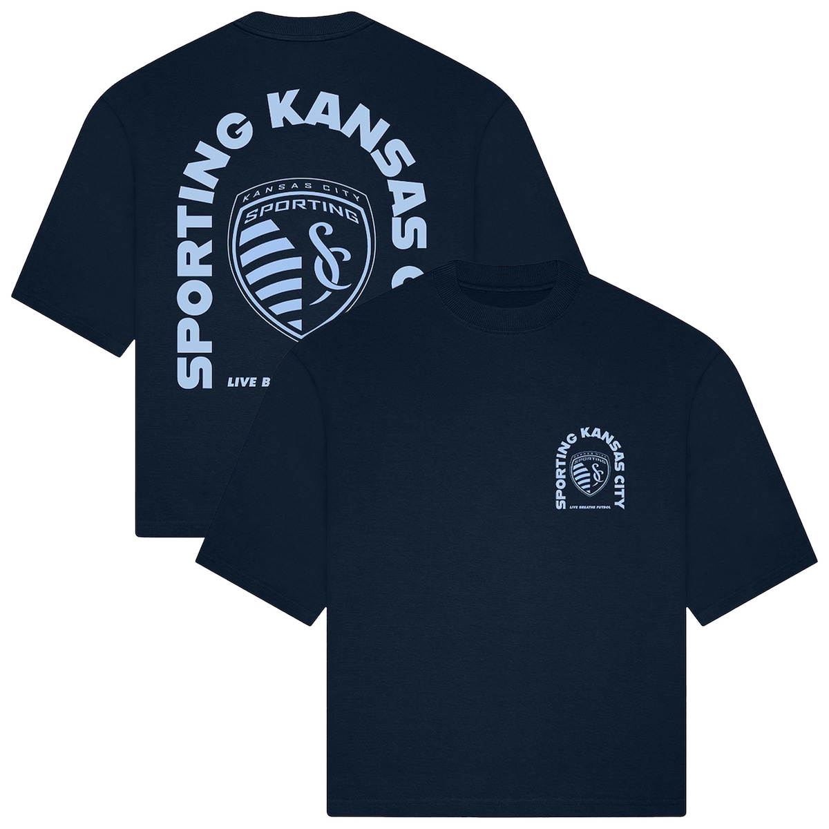 【公式グッズ】MLS カンザスシティ Tシャツ Live Breathe Futbol メンズ ネイビー (LBF S26 Unisex Tunnel SS Tee)｜Fanatics公式ストア 店