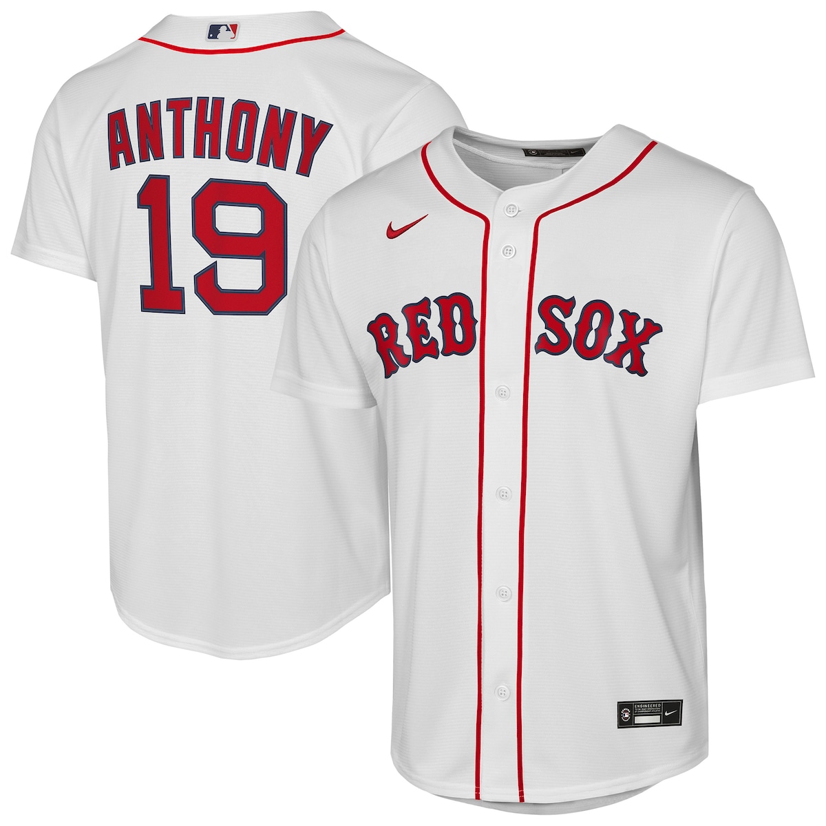 【公式グッズ】MLB レッドソックス ローマン・アンソニー ホーム ユニフォーム (レプリカ) Nike/ナイキ キッズサイズ ホワイト (HOME BASELINE JRSY TWILL PLYER)|Fanatics公式ストア 店