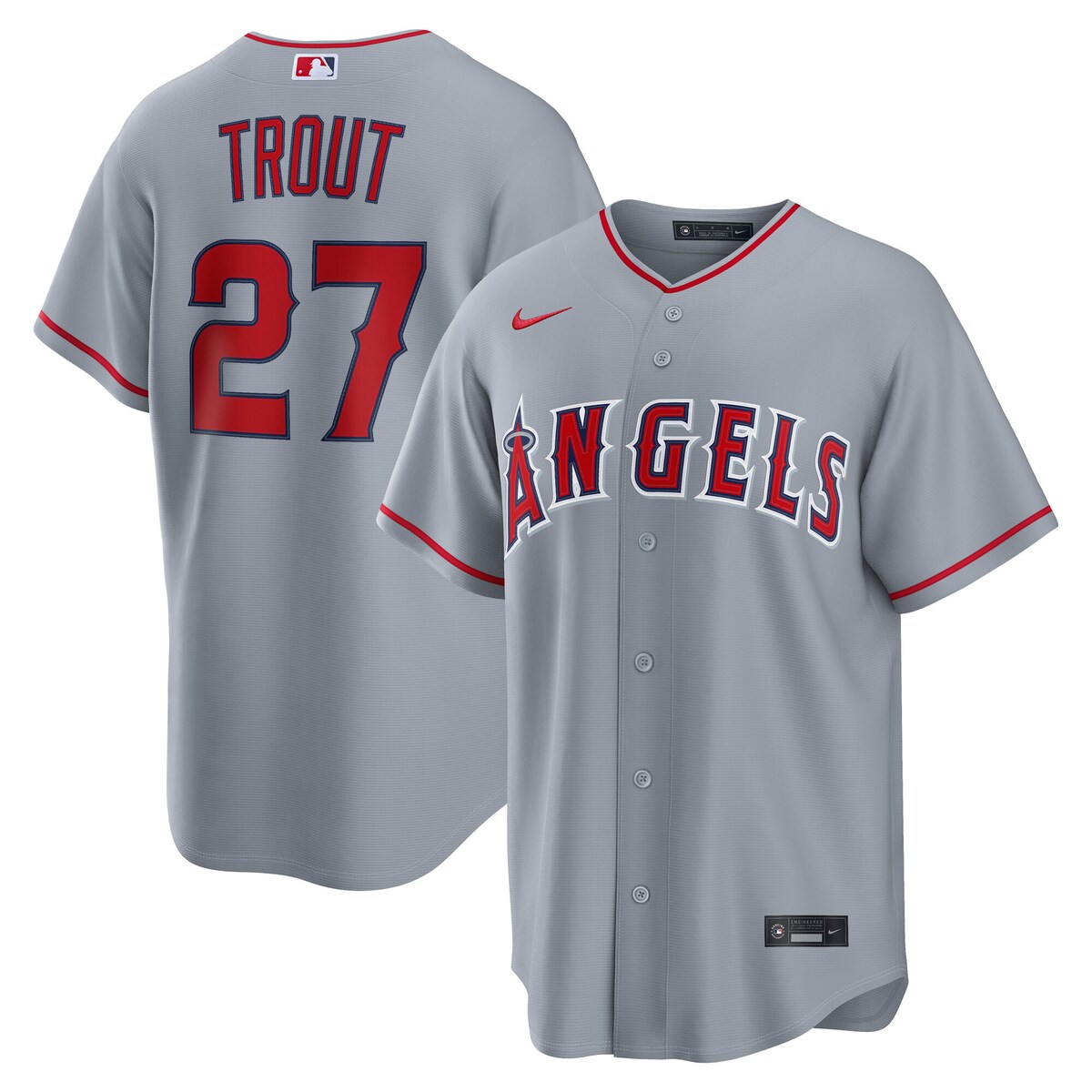 【公式グッズ】MLB エンゼルス マイク・トラウト ロード ユニフォーム （レプリカ） Nike/ナイキ メンズ グレイ (Replica 2026 Men's LEAGUE SEASONAL Jersey - Player)