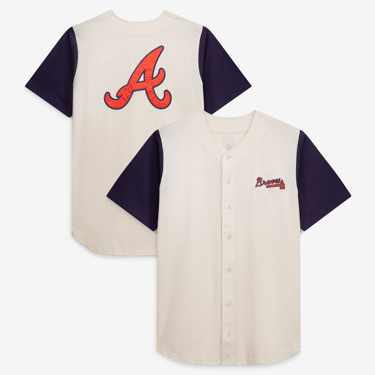 【公式グッズ】MLB ブレーブス シャツ Fanatics/ファナティクス メンズ クリーム (S/S BUTTON FRNT JERSEY) 11,034円