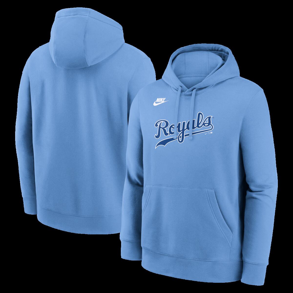 【公式グッズ】MLB ロイヤルズ パーカー Nike/ナイキ メンズ ライトブルー (Men's Nike MLB Cooperstown Wordmark Club Hood)