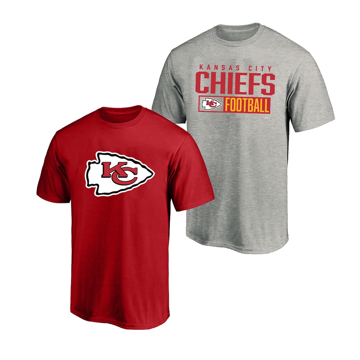 【公式グッズ】NFL チーフス Tシャツ （大きいサイズ） Fanatics/ファナティクス メンズ ヘザーグレイ (2PC/PK S/S SCREEN TEE)