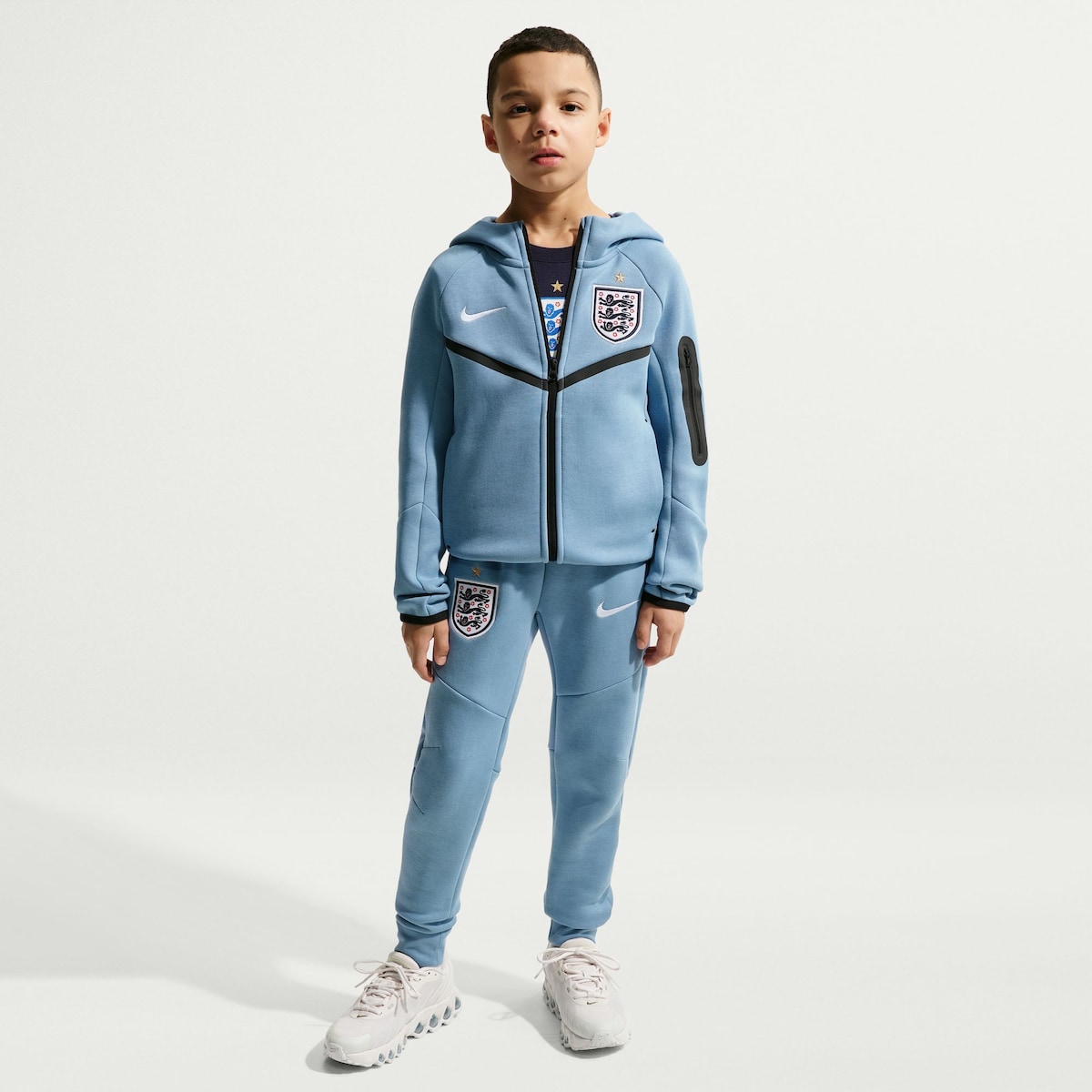 【公式グッズ】NATIONAL TEAM イングランド代表 ジャケット Nike/ナイキ ユース・ジュニアサイズ ブルー (NIK SU26 Youth Tech Fleece FZ Hooded Jacket)