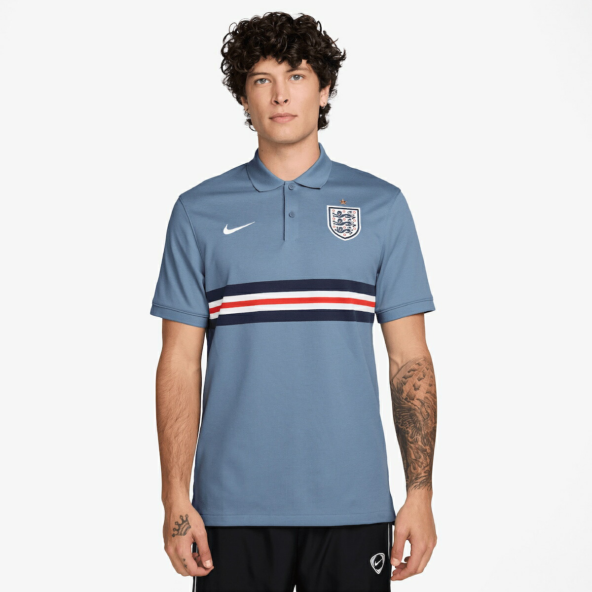 【公式グッズ】NATIONAL TEAM イングランド代表 ポロシャツ Nike/ナイキ メンズ ブルー (NIK SU26 Men's Dri-Fit 2.0 SS Polo)