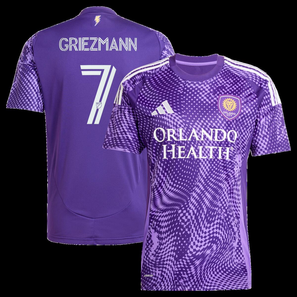 【公式グッズ】MLS オーランド・シティSC グリーズマン レプリカ ユニフォーム Adidas/アディダス メンズ パープル (2025 Men's MLS Replica Player Jersey)