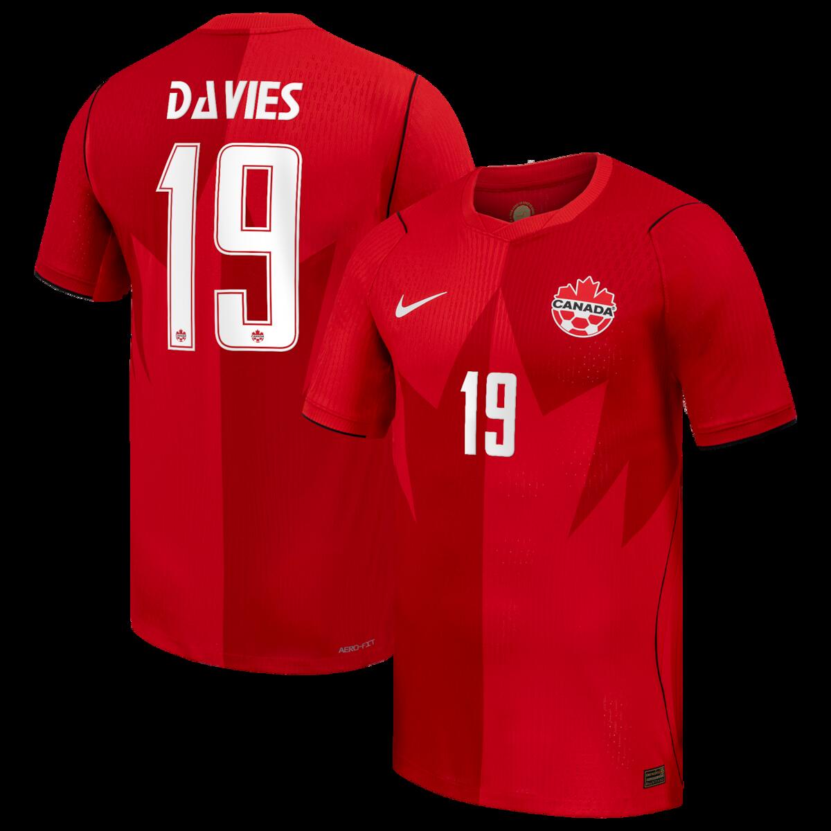 【公式グッズ】NATIONAL TEAM カナダ代表 アルフォンソ・デイヴィス ホーム ユニフォーム （オーセンティック） Nike/ナイキ メンズ レッド (NIK S26 Men' s Match Authentic Jersey - Player)