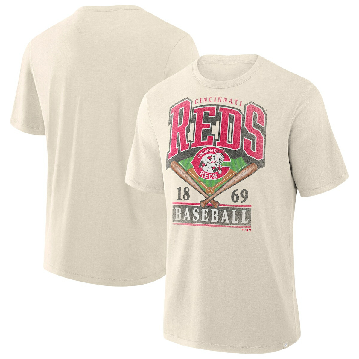 【公式グッズ】MLB レッズ Tシャツ （大きいサイズ） Fanatics/ファナティクス メンズ クリーム (S/S SCREEN TEE)
