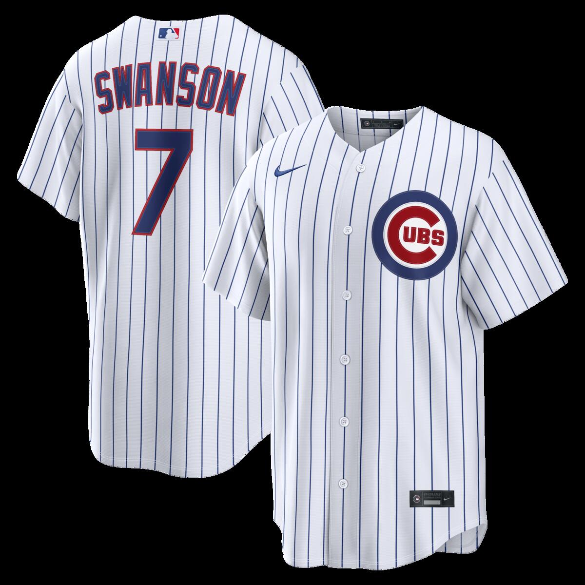 【公式グッズ】MLB カブス ダンズビー・スワンソン ホーム ユニフォーム （レプリカ） Nike/ナイキ メンズ ホワイト (Nike 2026 Men's Replica RP26 Core Jersey - Starter Player)