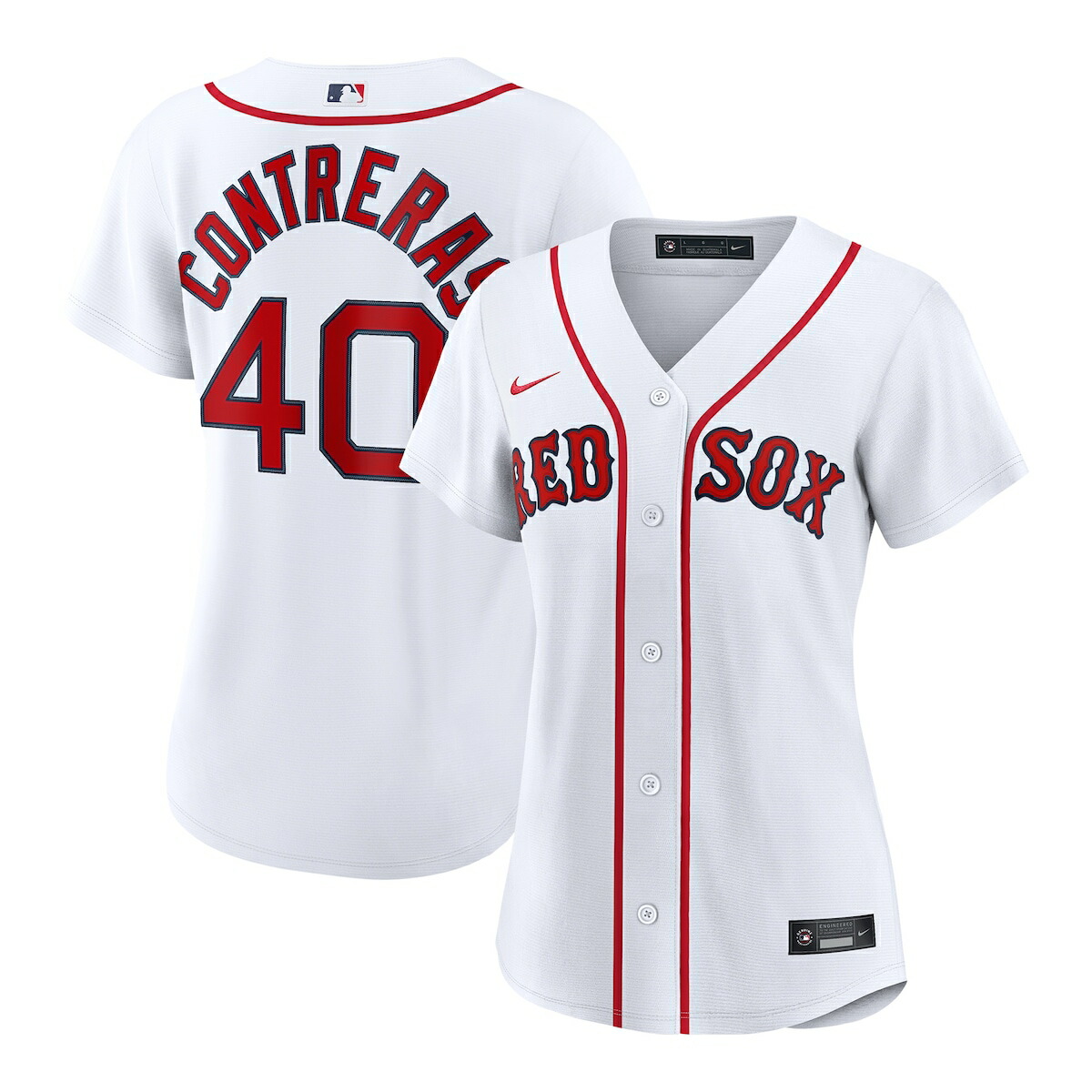【公式グッズ】MLB レッドソックス ウィルソン・コントレラス ホーム ユニフォーム （レプリカ） Nike/ナイキ レディース ホワイト (Women’s RPW6 Replica Jersey ― Inline ― Starter Player)