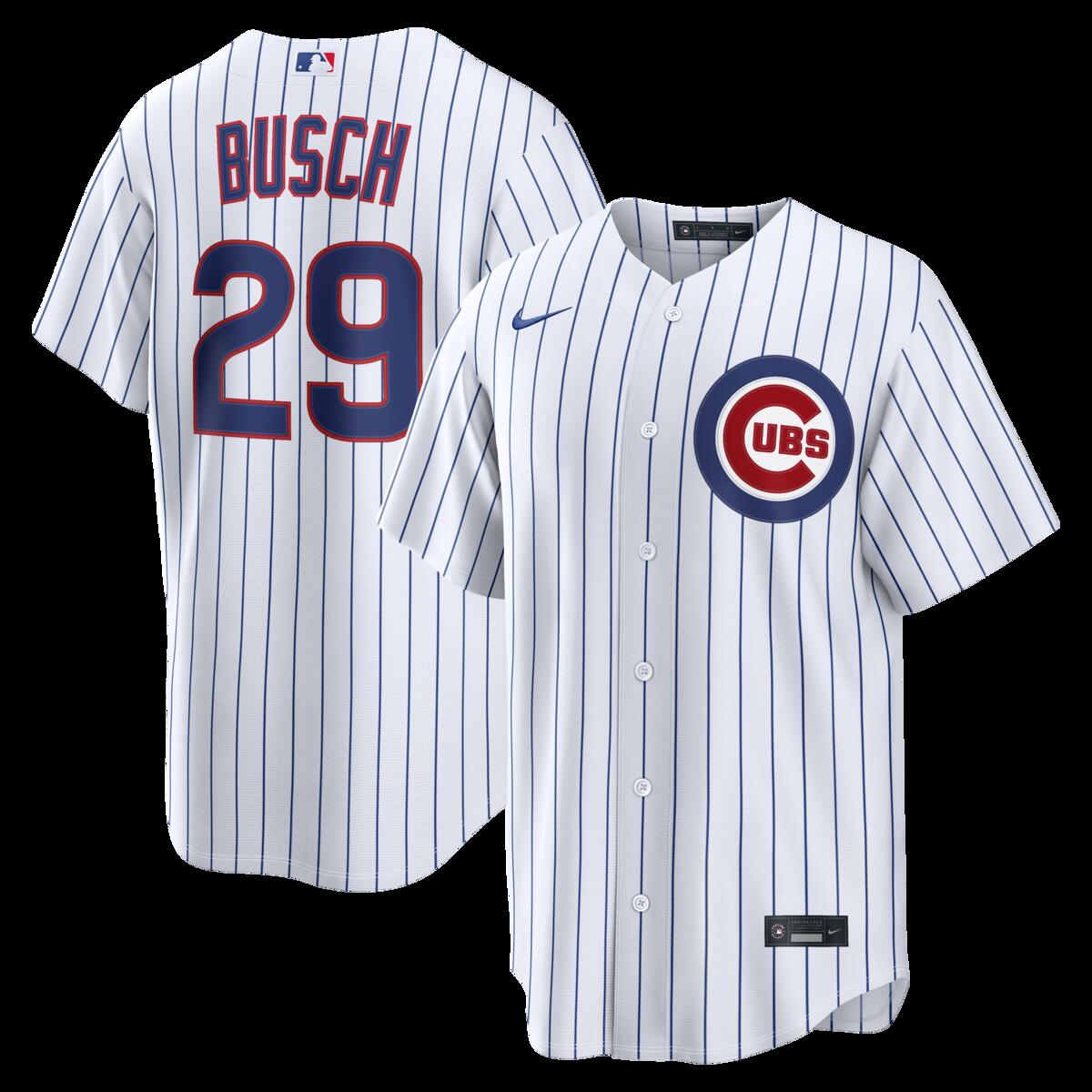 【公式グッズ】MLB カブス マイケル・ブッシュ ホーム ユニフォーム （レプリカ） Nike/ナイキ メンズ ホワイト (Nike 2026 Men's Replica RP26 Core Jersey - Starter Player)