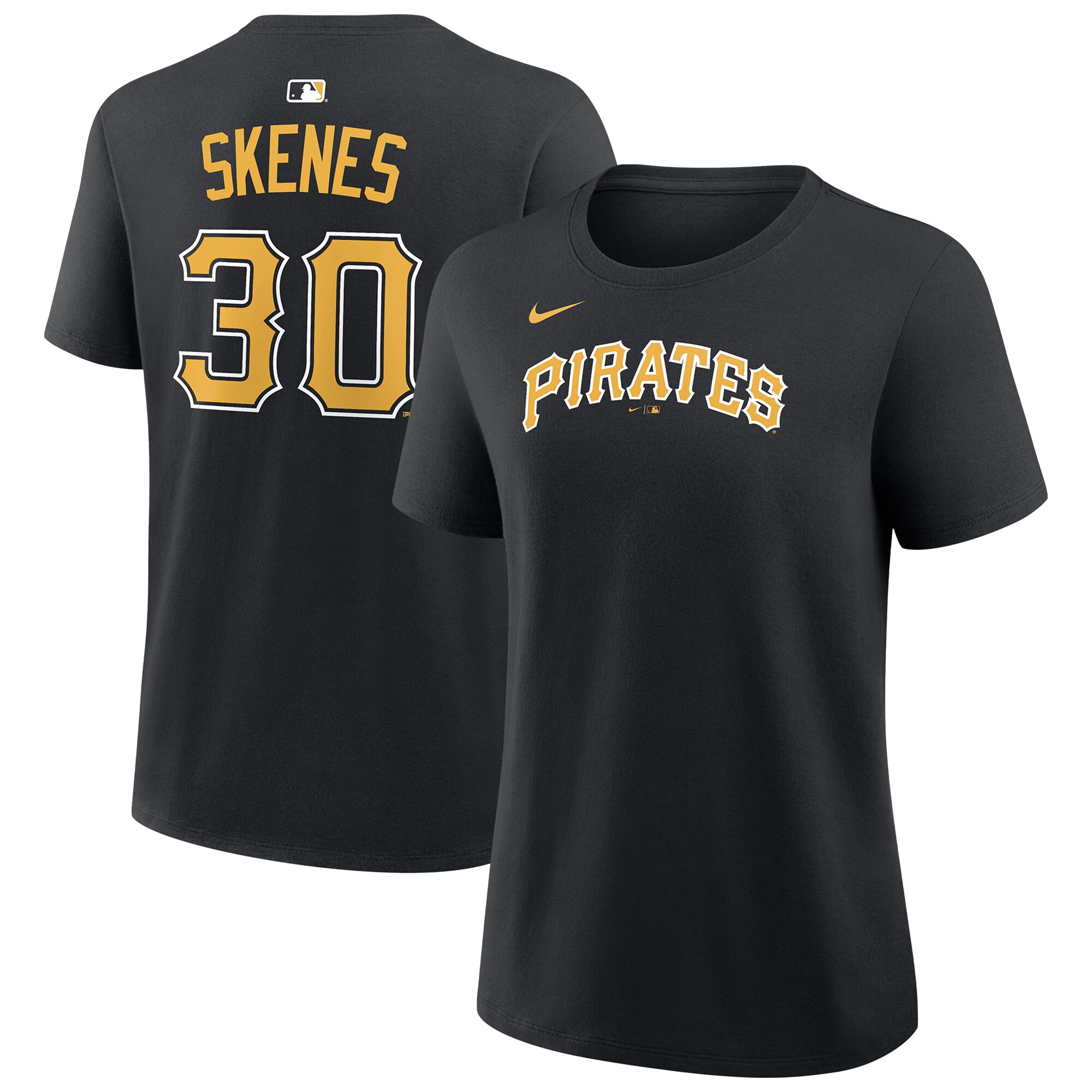 【公式グッズ】MLB パイレーツ ポール・スキーンズ ネーム&ナンバー Tシャツ Nike/ナイキ レディース ブラック (Nike Women's N&N CORE Tee - 2026)