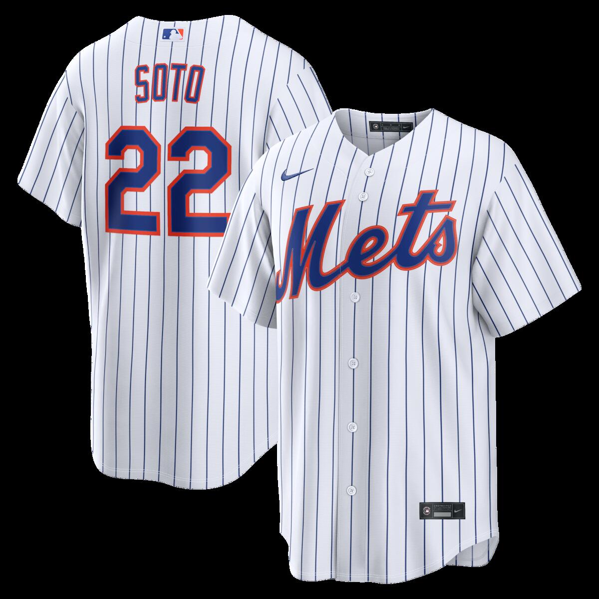 【公式グッズ】MLB メッツ ファン・ソト ホーム ユニフォーム （レプリカ） Nike/ナイキ メンズ ホワイト (Nike 2026 Men's Replica RP26 Core Jersey - Starter Player)