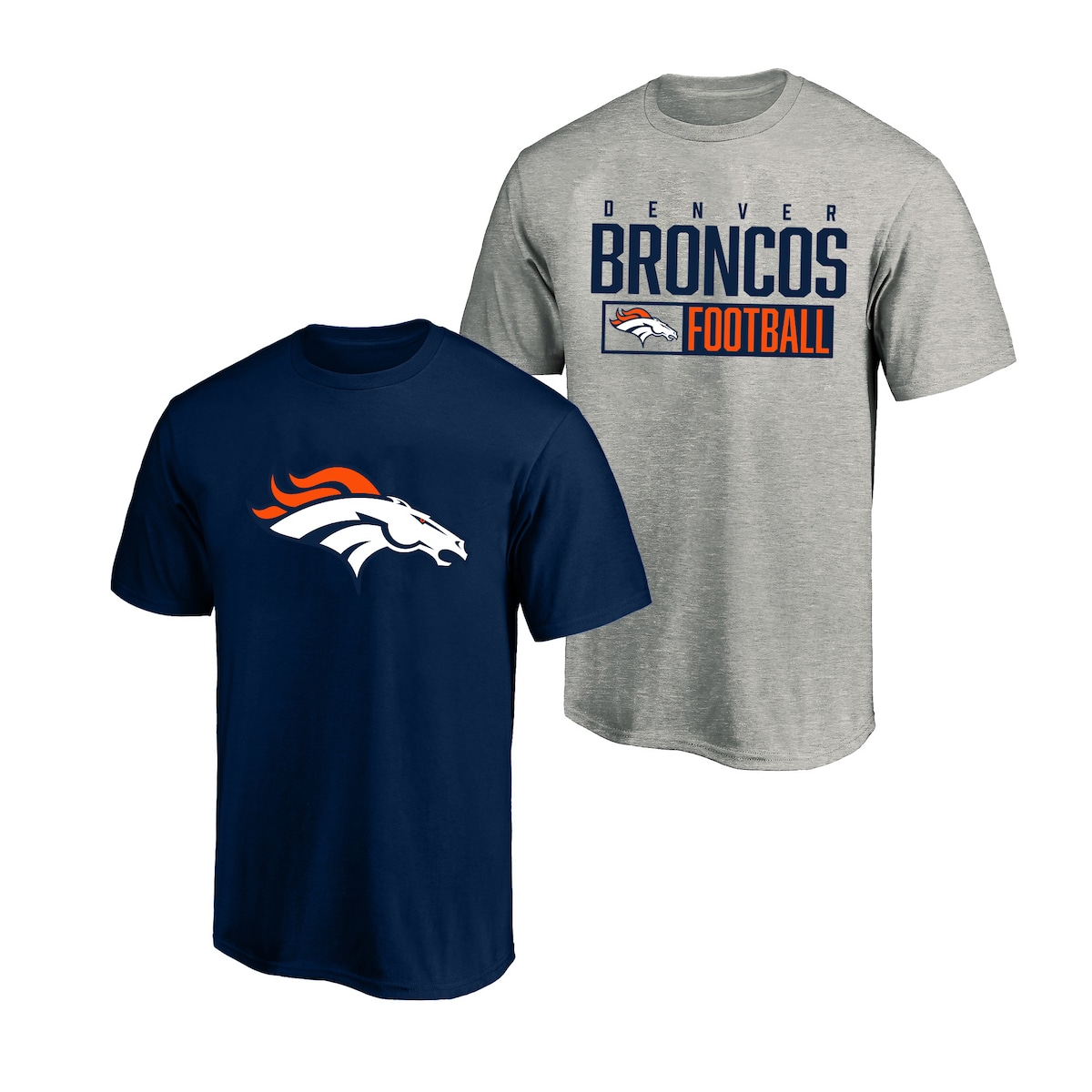 【公式グッズ】NFL ブロンコス Tシャツ （大きいサイズ） Fanatics/ファナティクス メンズ ヘザーグレイ (2PC/PK S/S SCREEN TEE)