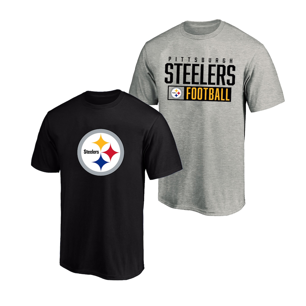 【公式グッズ】NFL スティーラーズ Tシャツ （大きいサイズ） Fanatics/ファナティクス メンズ ヘザーグレイ (2PC/PK S/S SCREEN TEE)