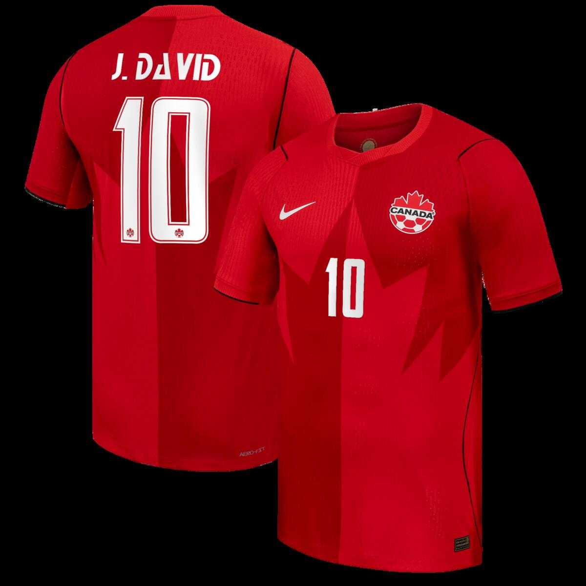 【公式グッズ】NATIONAL TEAM カナダ代表 ジョナサン・デイヴィッド ホーム ユニフォーム （オーセンティック） Nike/ナイキ メンズ レッド (NIK S26 Men' s Match Authentic Jersey - Player)