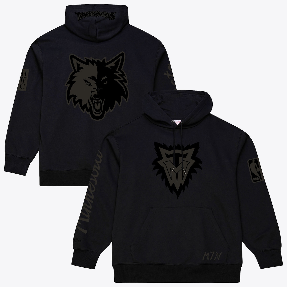 【公式グッズ】NBA ティンバーウルブズ フリース パーカー Mitchell & Ness/ミッチェル&ネス メンズ ブラック (NBA SP26 PHANTOM FLEECE HOOD)