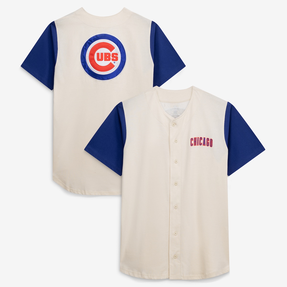 【公式グッズ】MLB カブス シャツ Fanatics/ファナティクス メンズ クリーム (S/S BUTTON FRNT JERSEY)