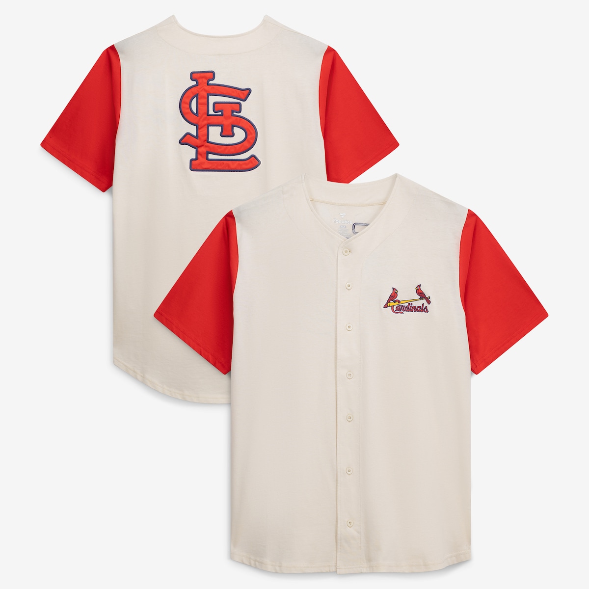 【公式グッズ】MLB カージナルス シャツ Fanatics/ファナティクス メンズ クリーム (S/S BUTTON FRNT JERSEY)
