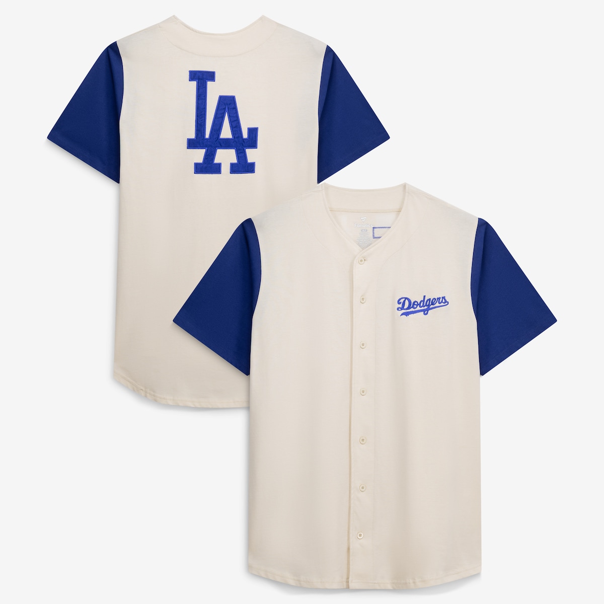 【公式グッズ】MLB ドジャース シャツ Fanatics/ファナティクス メンズ クリーム (S/S BUTTON FRNT JERSEY)