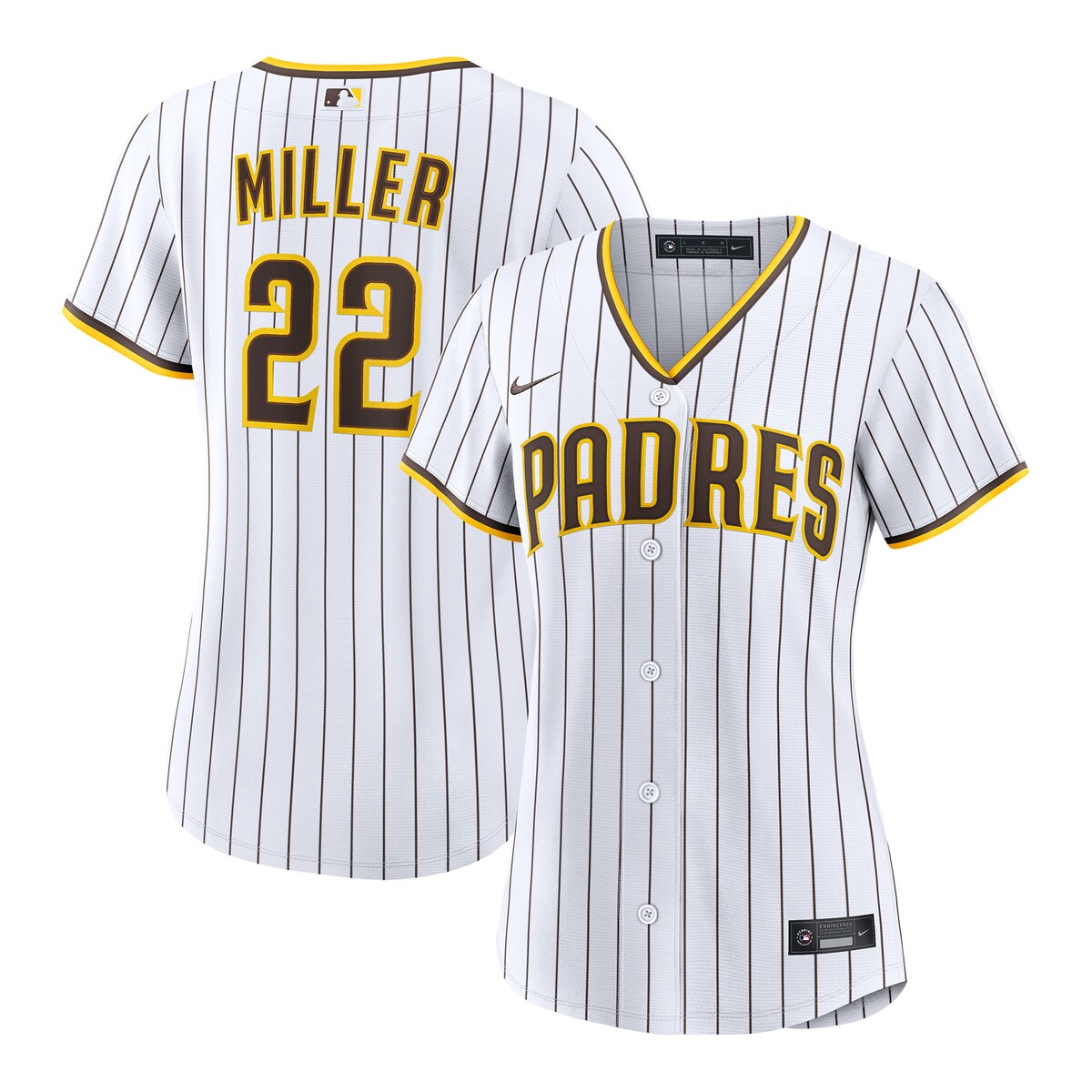 【公式グッズ】MLB パドレス メイソン・ミラー ホーム ユニフォーム （レプリカ） Nike/ナイキ レディース ホワイト (Women’s RPW6 Replica Jersey ― Inline ― Starter Player)