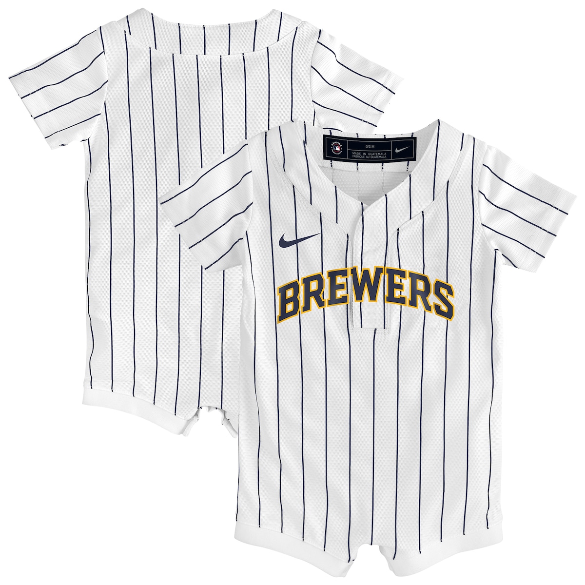 【公式グッズ】MLB ブルワーズ オルタネイト ユニフォーム (レプリカ) Nike/ナイキ ベビー用 ホワイト (Newborn Replica Romper Jersey)