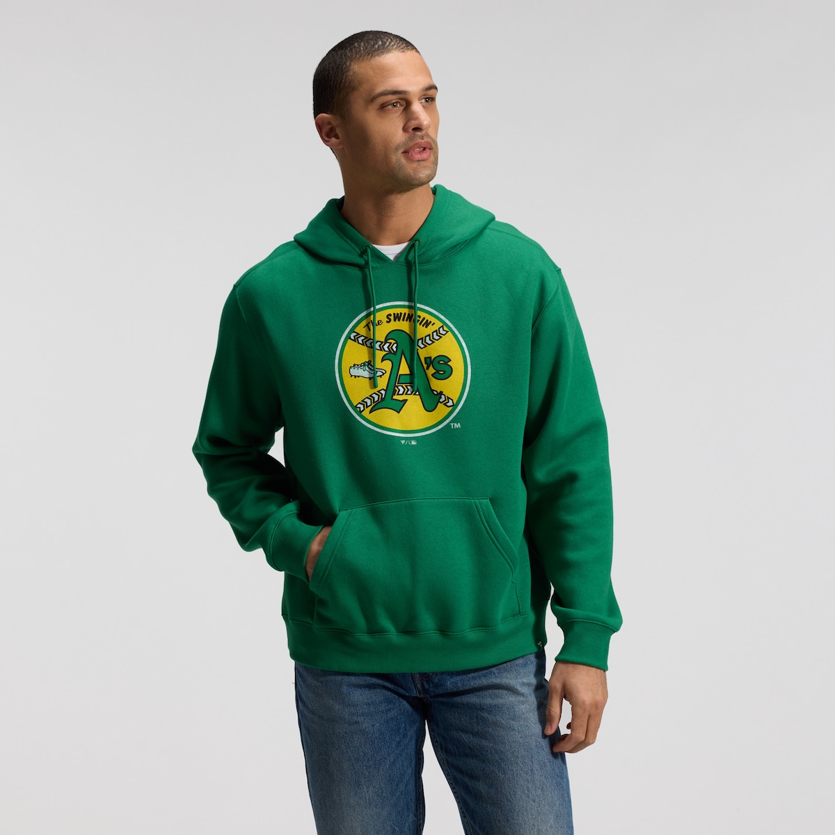 【公式グッズ】MLB アスレチックス パーカー Fanatics/ファナティクス メンズ グリーン (FANATICS DISTRESSED VINTAGE LOGO 1 LEGACY FLEECE POH)