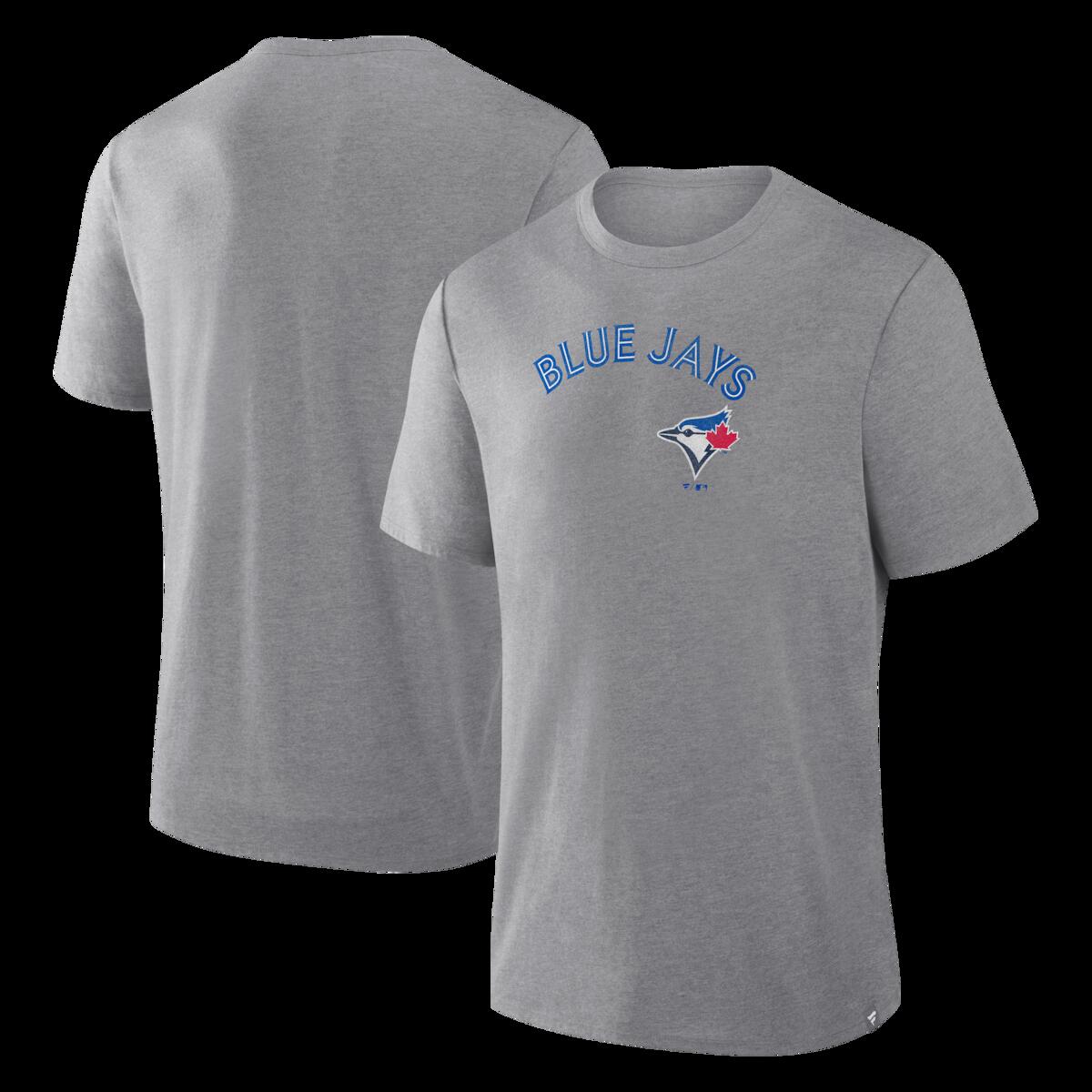 【公式グッズ】MLB ブルージェイズ Tシャツ Fanatics/ファナティクス メンズ ヘザーグレイ (FANATICS DISTRESSED CURRENT WORDMARK TRIBUTE TRIBLEND SS TEE)