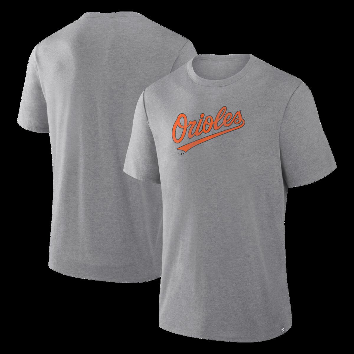 【公式グッズ】MLB オリオールズ Tシャツ Fanatics/ファナティクス メンズ ヘザーグレイ (FANATICS DISTRESSED CURRENT WORDMARK TRIBUTE TRIBLEND SS TEE)
