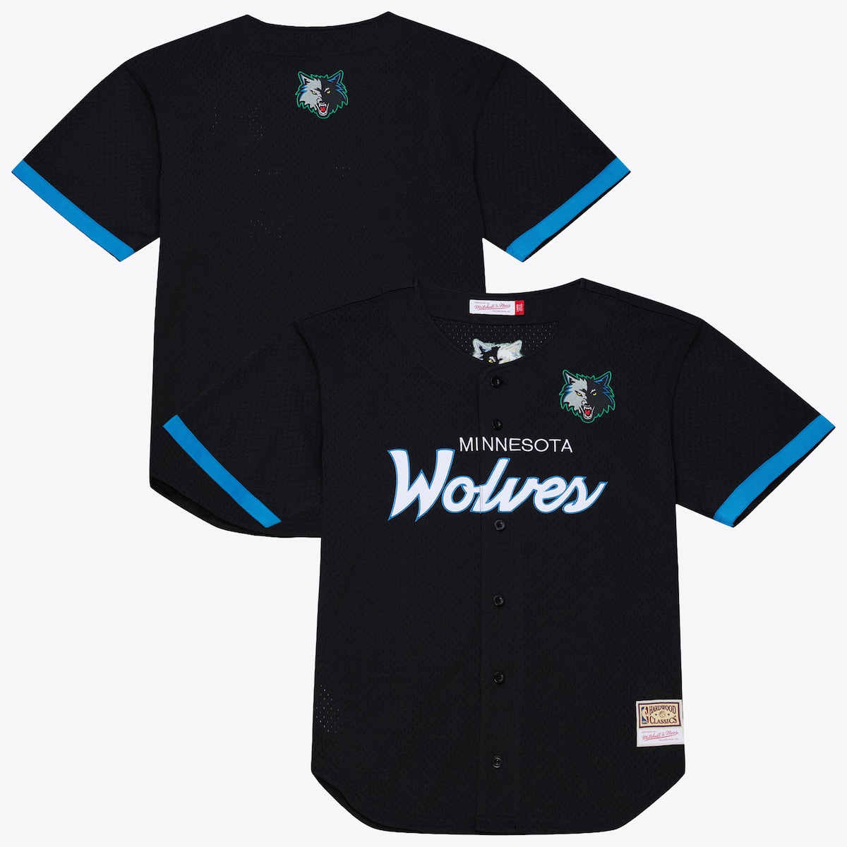 【公式グッズ】NBA ティンバーウルブズ シャツ Mitchell & Ness/ミッチェル＆ネス メンズ ブラック (NBA SP26 HEAD COACH MESH BUTTON FRONT TOP)