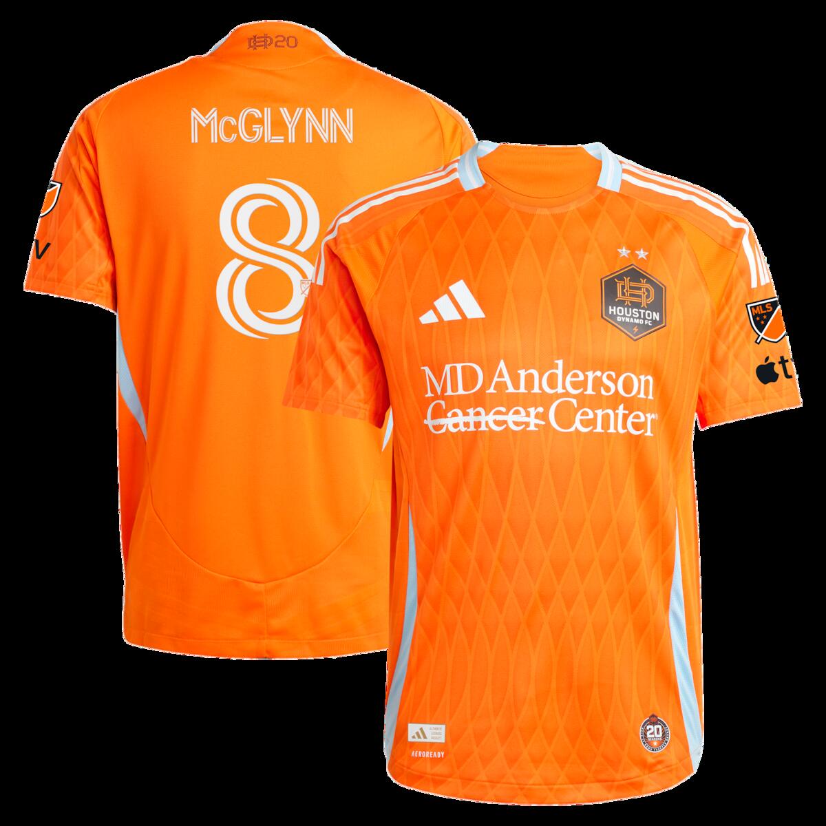 【公式グッズ】MLS ダイナモFC ジャック・マクグリン オーセンティック ユニフォーム Adidas/アディダス メンズ オレンジ (2025 Men's MLS Authentic Player Jersey)