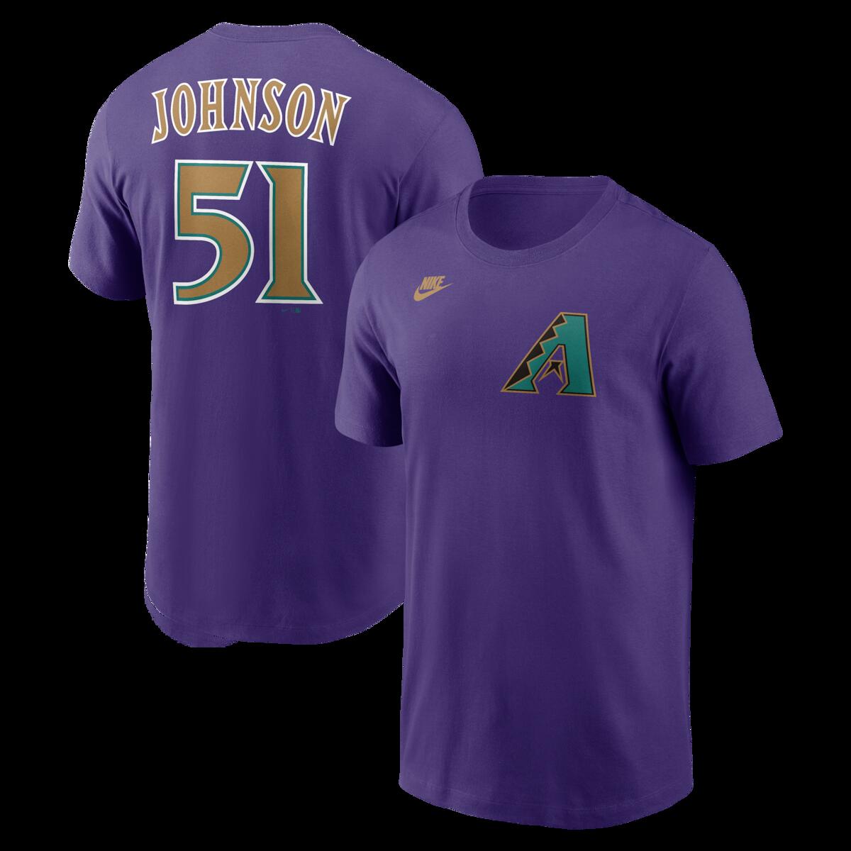 【公式グッズ】MLB ダイヤモンドバックス ランディ・ジョンソン ネーム&ナンバー Tシャツ Nike/ナイキ メンズ パープル (Nike Men's Cooperstown N&N Tee - 2026)