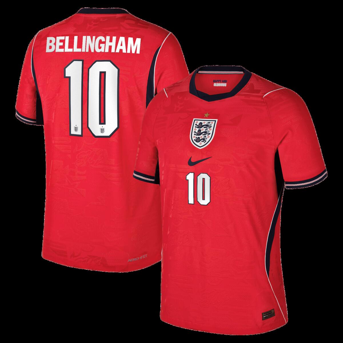 【公式グッズ】NATIONAL TEAM イングランド代表 ジュード・ベリンガム アウェイ ユニフォーム （オーセンティック） Nike/ナイキ メンズ レッド (NIK S26 Men' s Match Authentic Jersey - Player)