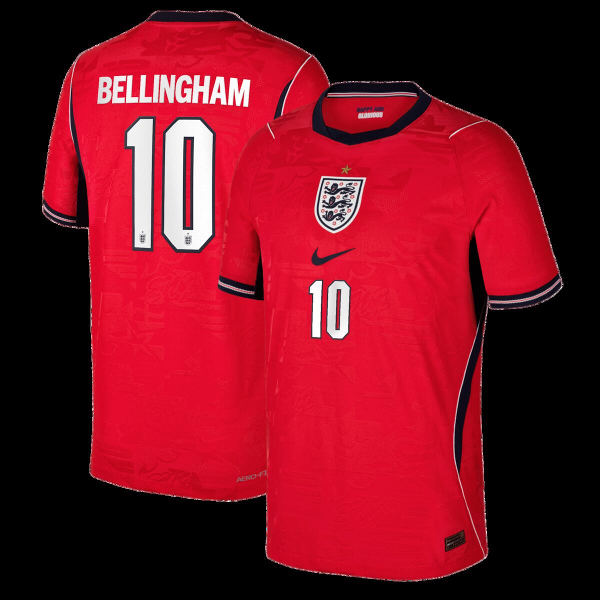 【公式グッズ】NATIONAL TEAM イングランド代表 ジュード・ベリンガム アウェイ ユニフォーム （オーセンティック） Nike/ナイキ ユース・ジュニアサイズ レッド (NIK S26 Youth Match Authentic Jersey - Player)