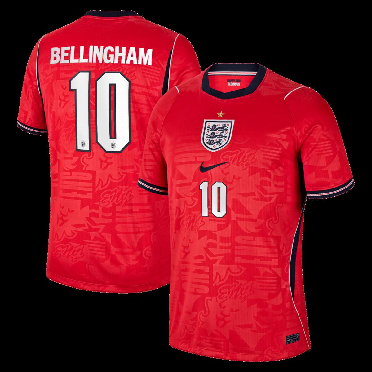 【公式グッズ】NATIONAL TEAM イングランド代表 ジュード・ベリンガム アウェイ ユニフォーム (レプリカ) Nike/ナイキ メンズ レッド (NIK S26 Men's Stadium Replica Jersey - Player)