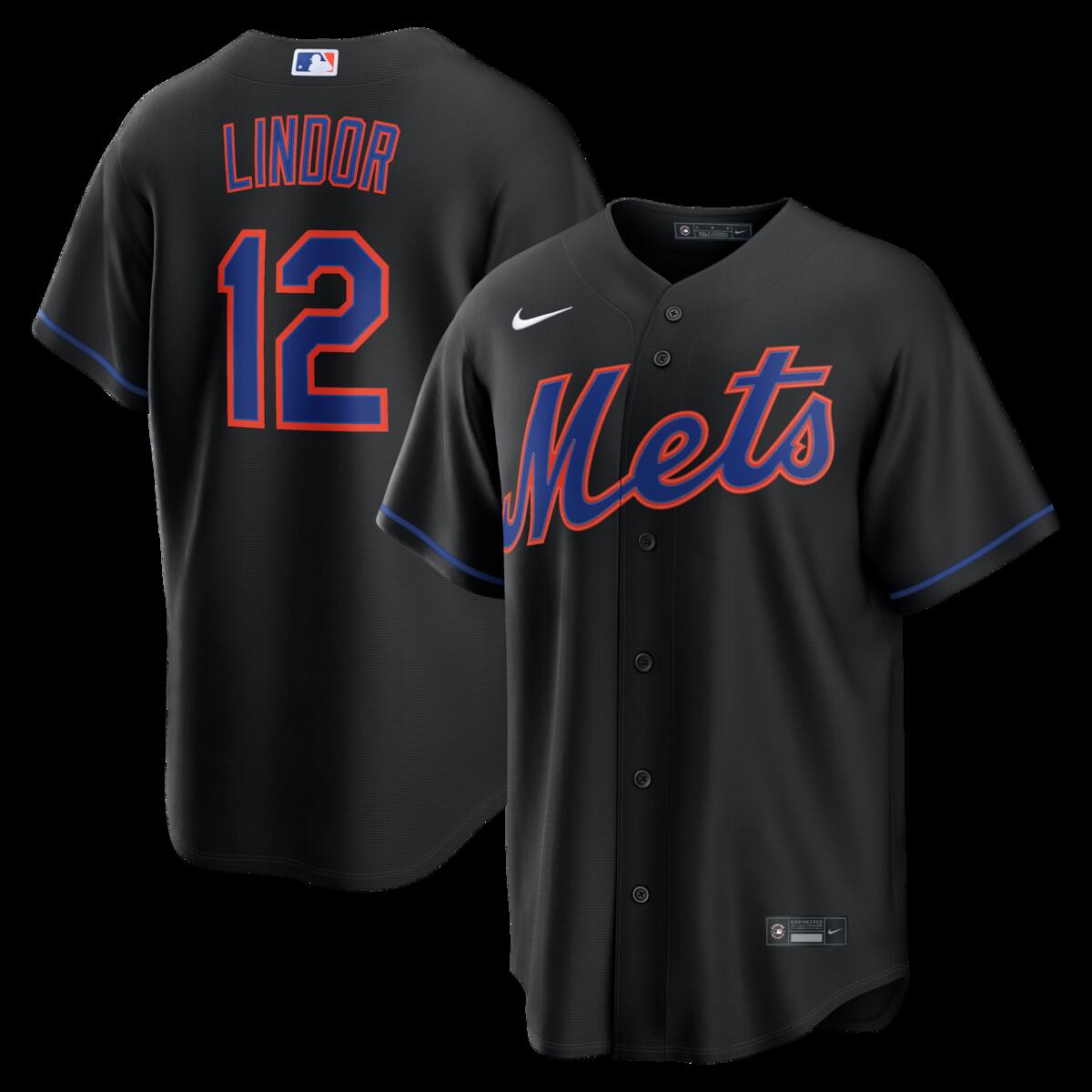 【公式グッズ】MLB メッツ フランシスコ・リンドーア オルタネイト ユニフォーム (レプリカ) Nike/ナイキ メンズ ブラック (Nike 2026 Men's Replica RP26 Core Jersey - Starter Player)|Fanatics公式ストア 店