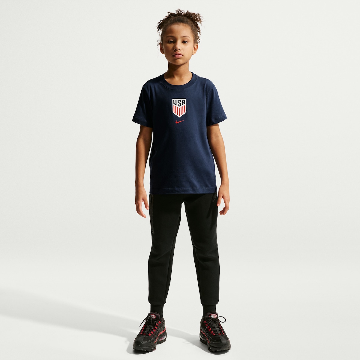 【公式グッズ】NATIONAL TEAM アメリカ代表 Tシャツ Nike/ナイキ ユース・ジュニアサイズ ネイビー (NIK SU26 Youth Crest Tee)