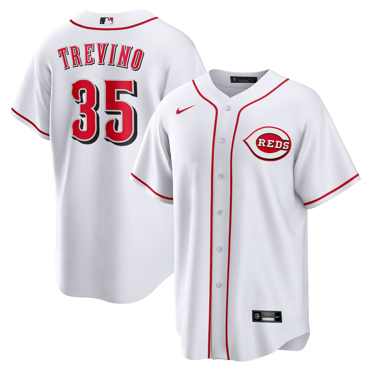 【公式グッズ】MLB レッズ ホセ・トレビーノ ホーム ユニフォーム （レプリカ） Nike/ナイキ メンズ ホワイト (Men&rsquo;s T770 Replica Jersey &mdash; CORE Inline &mdash; Starter Player)｜Fanatics公式ストア 店