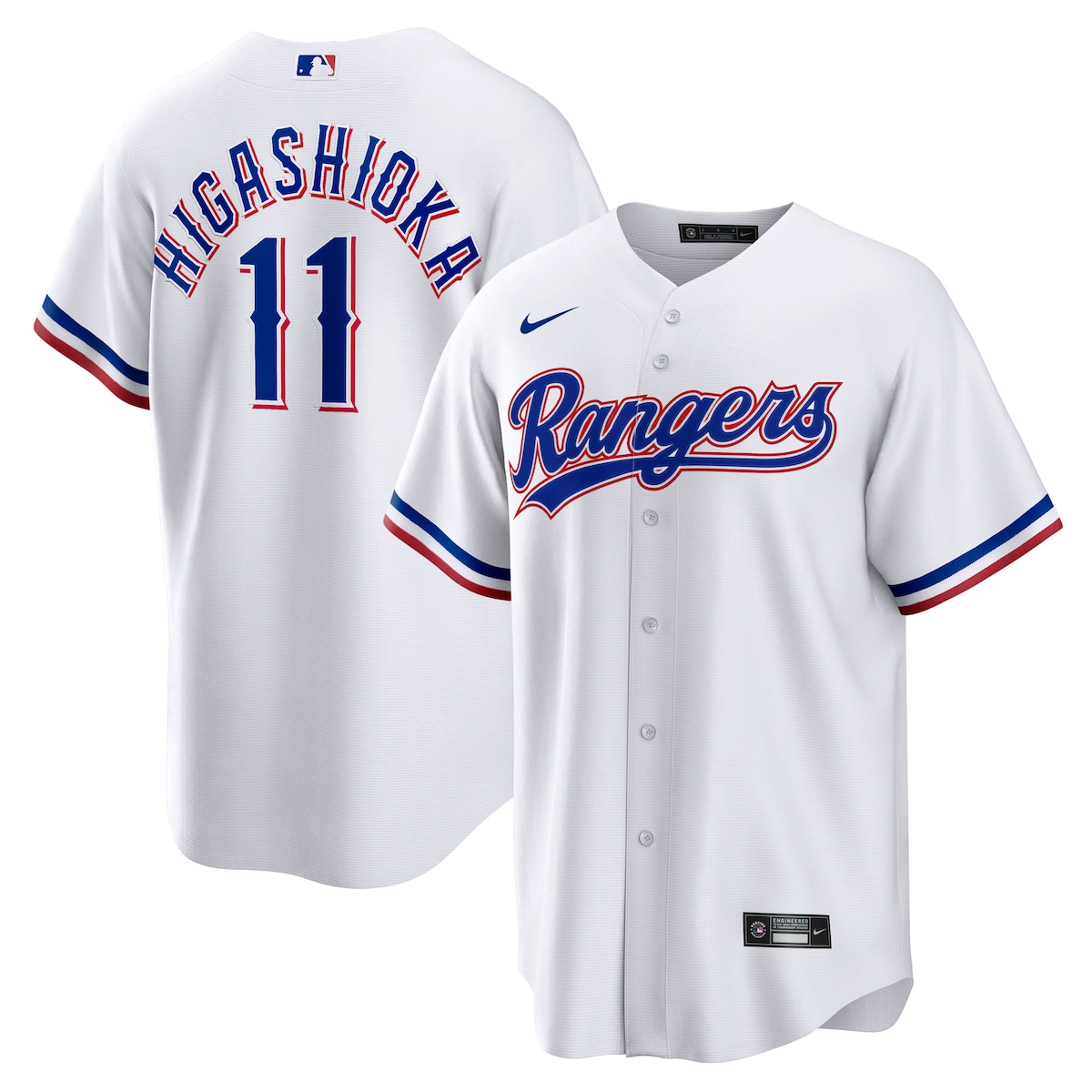 【公式グッズ】MLB レンジャーズ カイル・ヒガシオカ ホーム ユニフォーム （レプリカ） Nike/ナイキ メンズ ホワイト (Men’s T770 Replica Jersey ― CORE Inline ― Starter Player)
