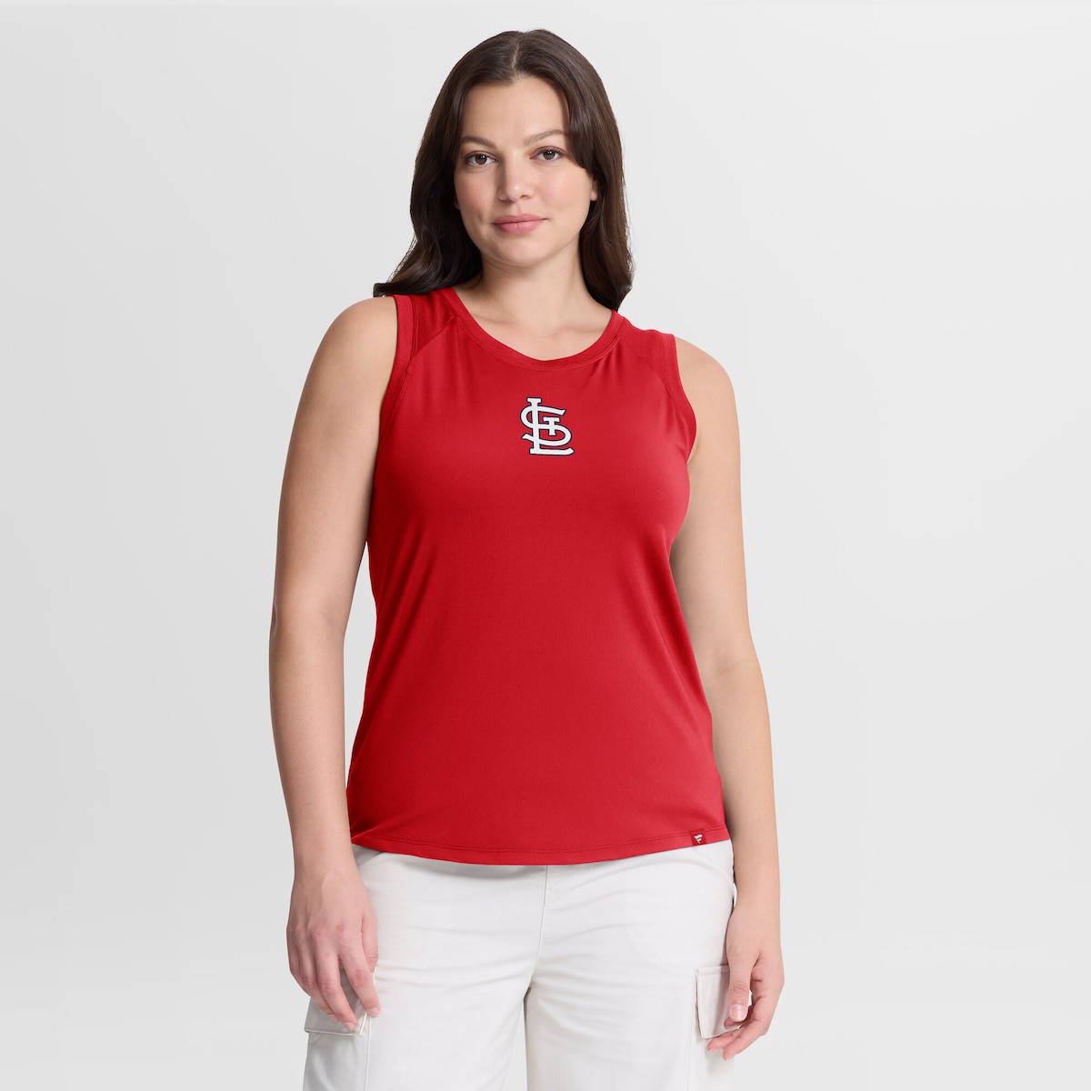 【公式グッズ】MLB カージナルス タンクトップ Fanatics/ファナティクス レディース レッド (FANATICS LOW HIP DRAPED BACK PERFORMANCE TANK)
