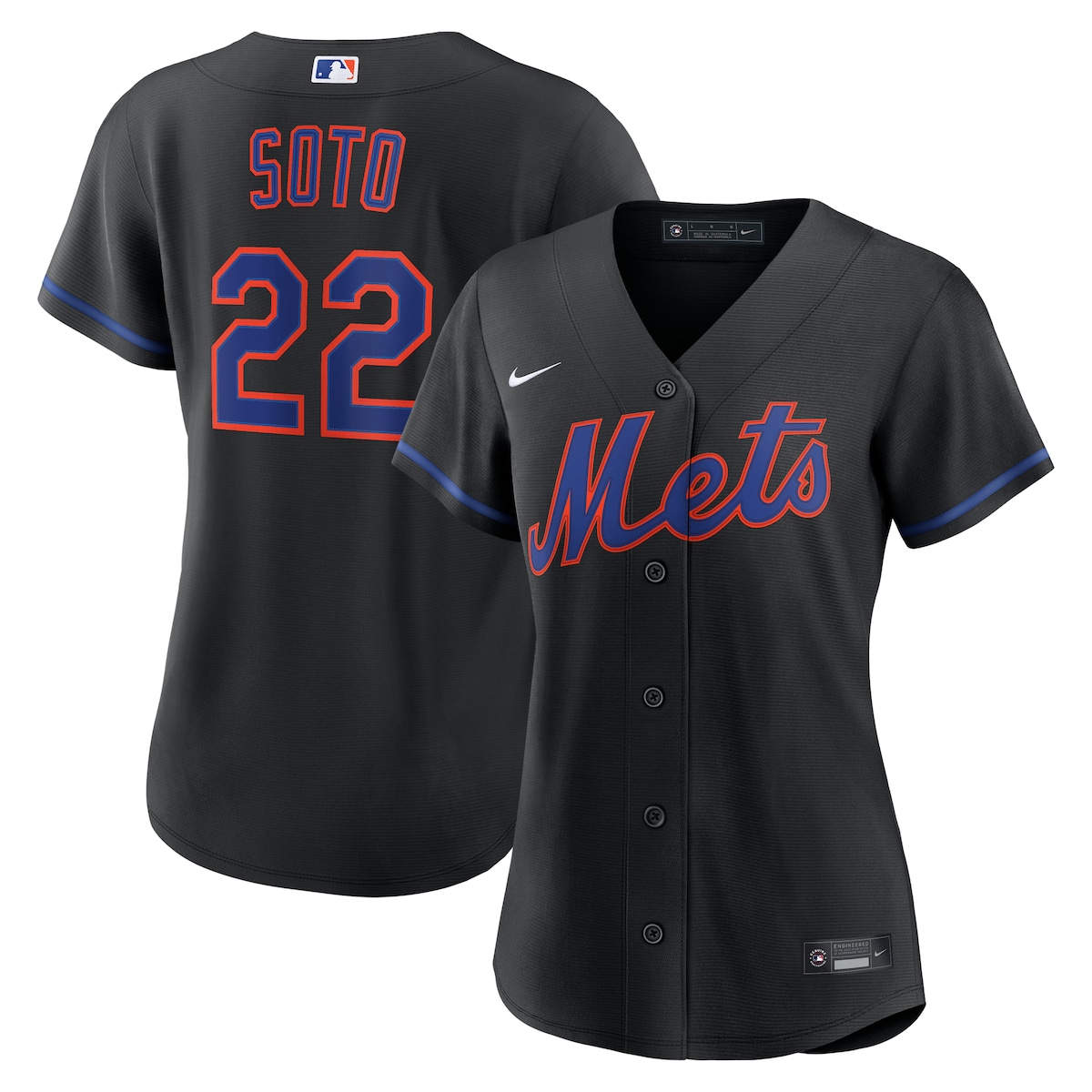 【公式グッズ】MLB メッツ ファン・ソト オルタネイト ユニフォーム (レプリカ) Nike/ナイキ レディース ブラック (Women’s RPW6 Replica Jersey ― Inline ― Starter Player)
