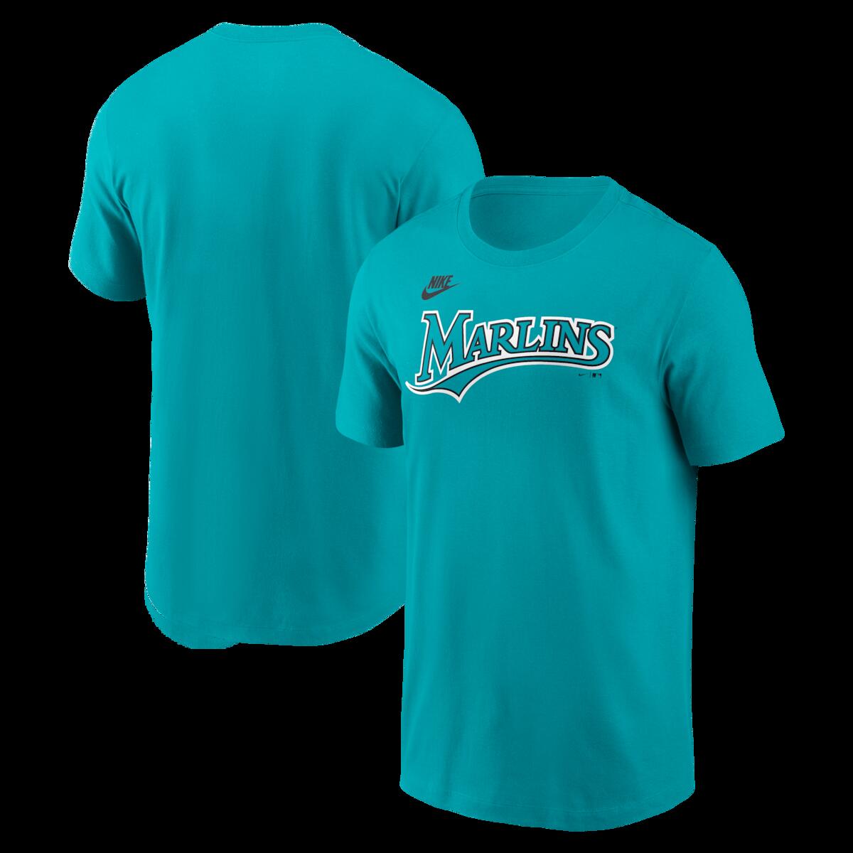 【公式グッズ】MLB マーリンズ Tシャツ Nike/ナイキ メンズ ティール (Men's Nike Cooperstown Wordmark Cotton Tee) 5,083円