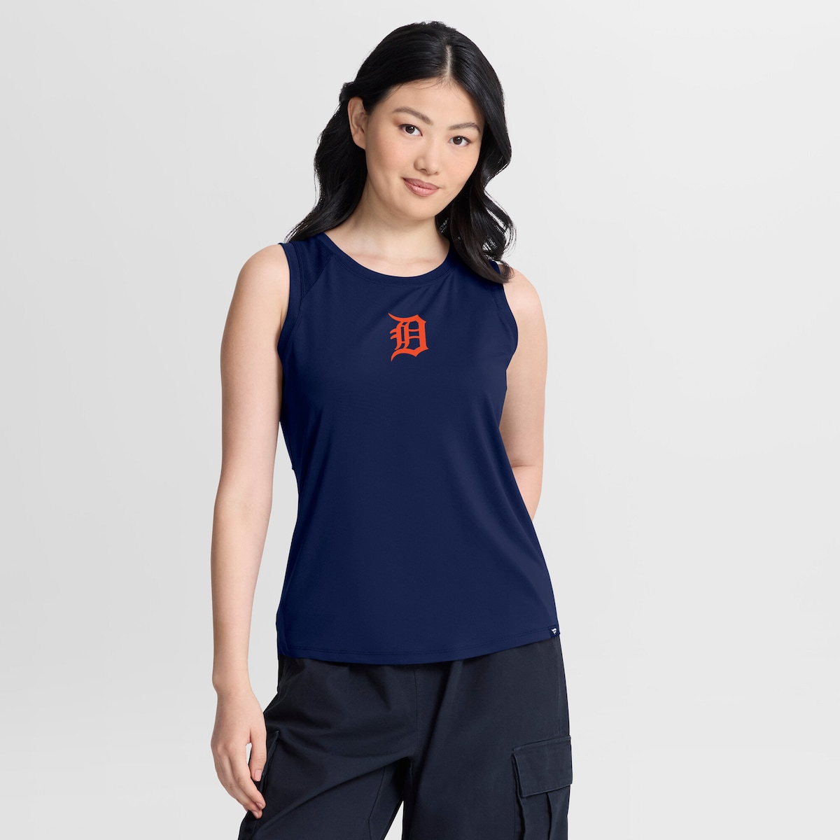 【公式グッズ】MLB タイガース タンクトップ Fanatics/ファナティクス レディース ネイビー (FANATICS LOW HIP DRAPED BACK PERFORMANCE TANK)